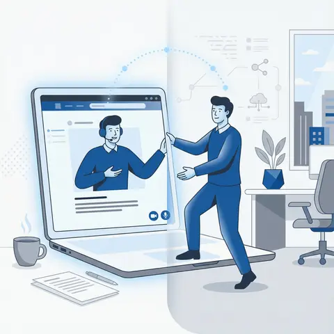 Illustration eines digitalen Kundengesprächs